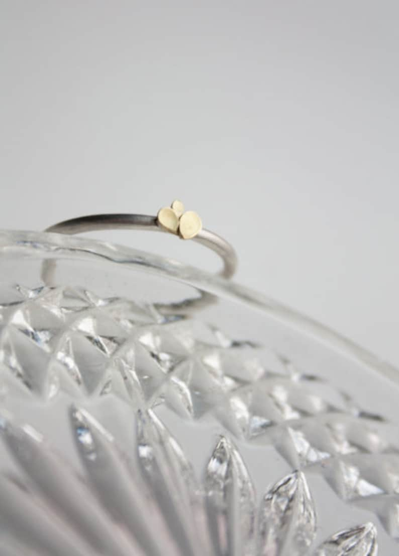 Dahlia 18ct yellow gold & Silver Ring image 3