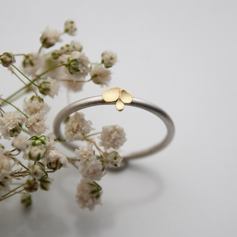 Dahlia 18ct yellow gold & Silver Ring image 5