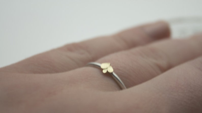 Dahlia 18ct yellow gold & Silver Ring image 4