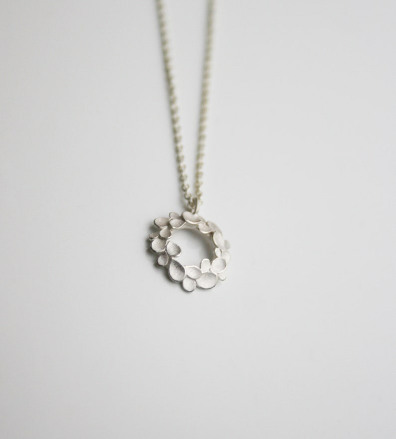 Floral wreath 925 silver small Necklace image 1