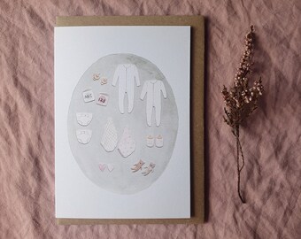 A6 'Twin Bebes' card // neutral