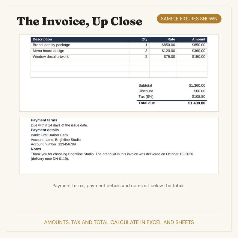 Invoice Template Pack: Editable Invoice, Quote, Receipt, Credit Note ...