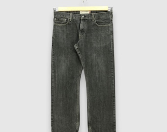 W38 Vintage Dirty Levis 514 Black Jeans Y2K Levis Womens High Rise Pants Levis Straight Stonewash Denim Levi's Boyfriend Jeans Size 38x31