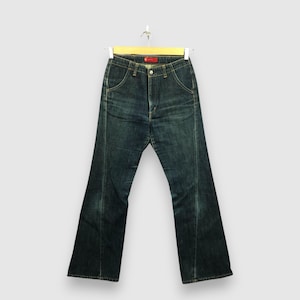 W28 Vintage Edwin E Function Jeans 90s Edwin Distressed Denim Japan Harajuku Streetwear Women High Rise Pants Girlfriend Jeans Size 28x29