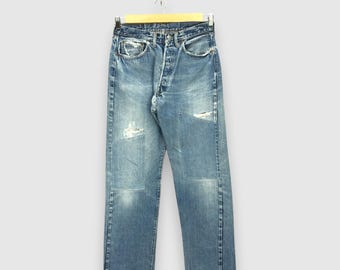 W31 Vintage 60s Levis 501 #16 Vaqueros rotos con orillo Levi's Button Fly Denim Pantalones Levi's de tiro alto Corte recto Levi's Mom Jeans Talla 31x30