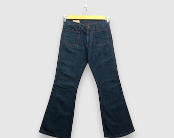 W28 Vintage Edwin Bush Pants Flare Jeans 70s High Waisted Womens Bell Bottom Girlfriend Streetwear Wide Leg Edwin Bootcut Denim Size 28x30