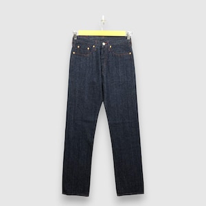 W28 Vintage NWT Studio D'artisan Selvedge Jeans Y2K Womens High Rise Pants Harajuku Blue Denim Wash Cyberpunk Girlfriend Jeans Size 28x33