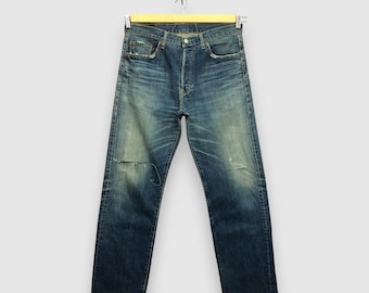 W36 Vintage Levis 501 Jeans 90s Levi's Rusty Women High Waisted Pants Faded Levis Blue Wash Ripped Denim Levis Mom Jeans Size 36x32