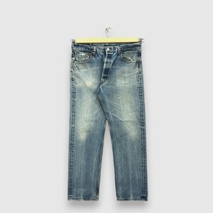 W36 Vintage Levis 501 Distressed Ripped Jeans Levi's High Waist Light Wash Denim Levis Straight Fit Button Fly Boyfriend Jeans Size 36x30