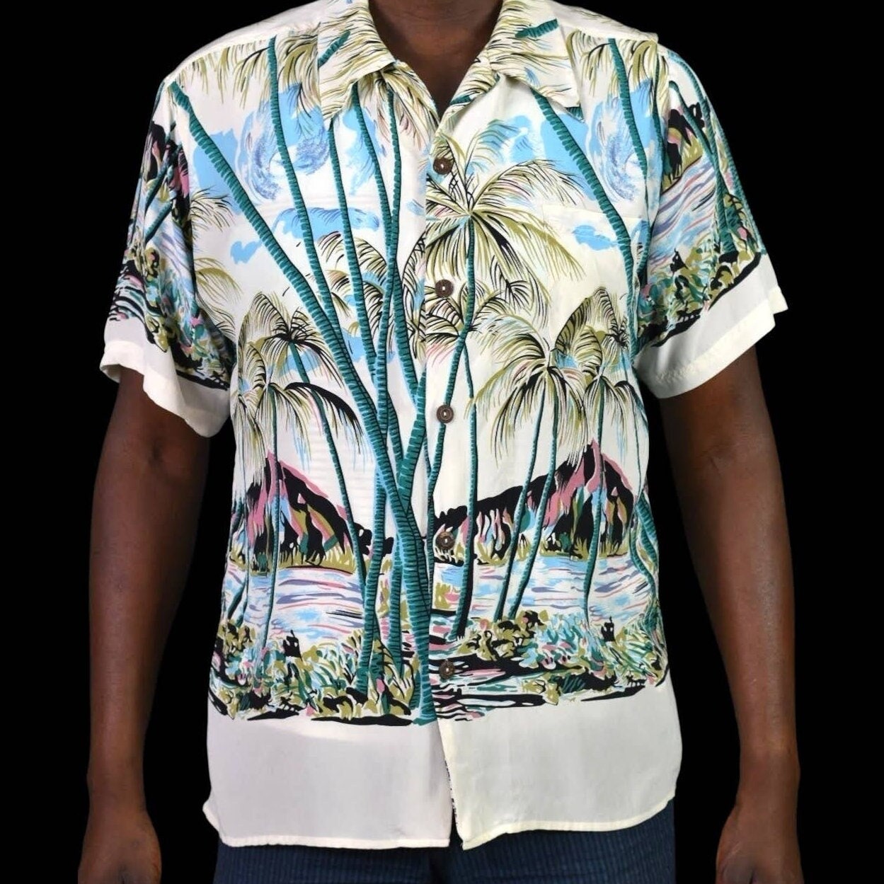 Avanti Silk Hawaiian Aloha Hula Bird Paradise Shirt Sun Surf Spooner Kahala  2XL
