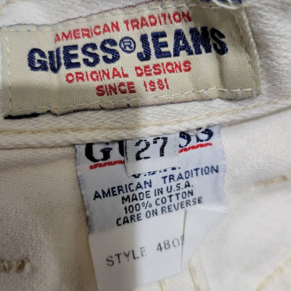 Vintage Guess Jeans Off White Tapered High Rise T… - image 8