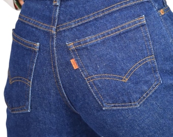 ヴィンテージ 554 リーバイス ジーンズ ハイライズ コットンデニム オレンジタブ 80年代 ダークウォッシュ リラックスストレート USA 24