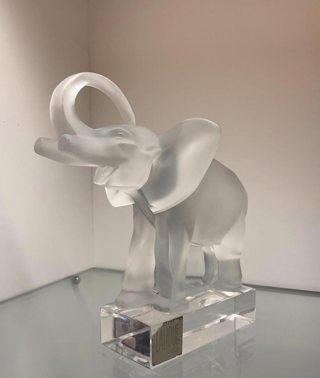 Signed Glass Elephant - Etsy