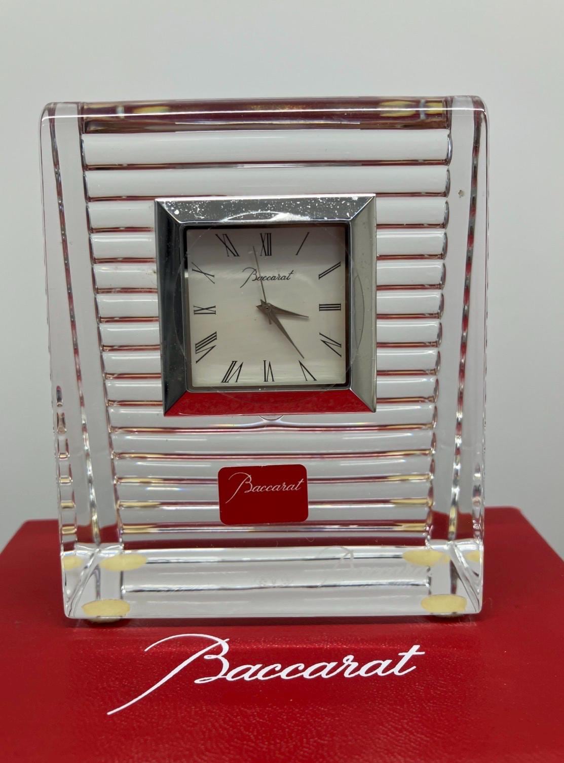 Baccarat Desk Clock - Etsy