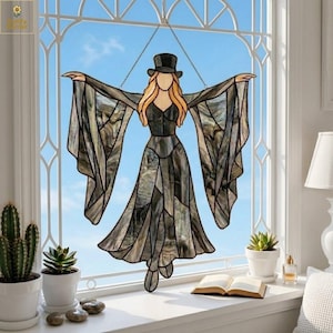 Queen of Rock Dancing Suncatcher, Vintage 90s Inspired Window Ornament