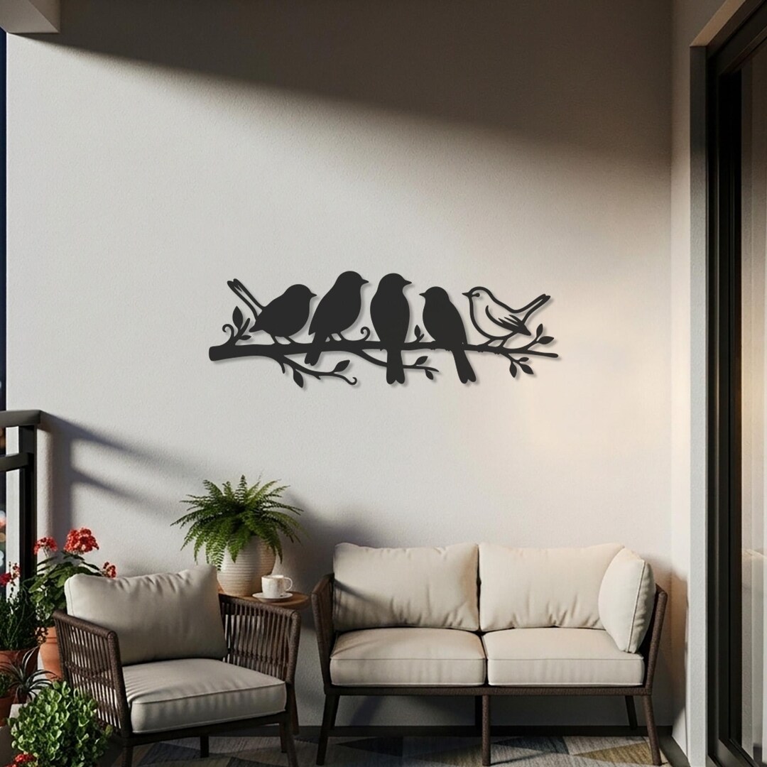 Birds on Branch Metal Wall Art – Nature Inspired Silhouette Decor - Etsy