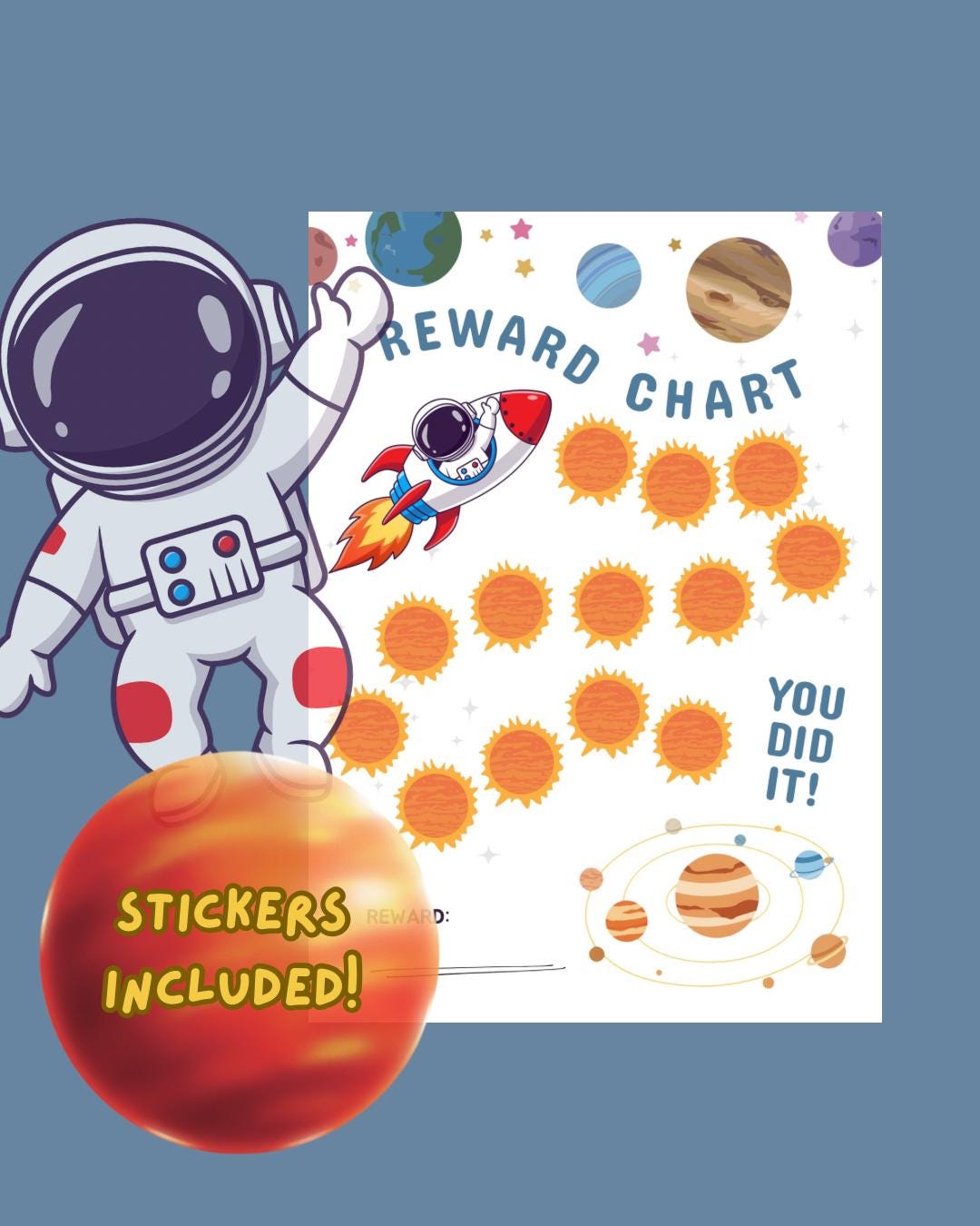 Space Reward Chart for Kids, Printable Galaxy Behaviour Tracker ...