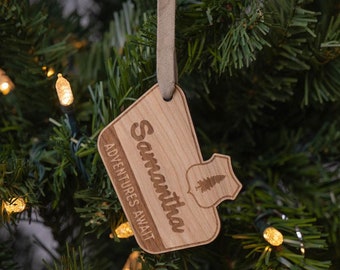 National Park Inspired Custom Wooden Stocking Tag | Gift Tag
