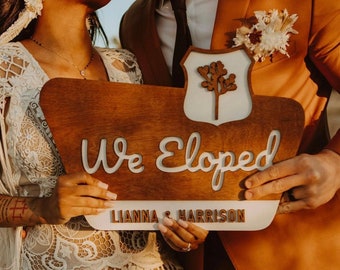 Elopement National Park Wood Sign | Personalized National Park Sign | Just Married Wood Sign | Custom Laser Cut Wood Sign