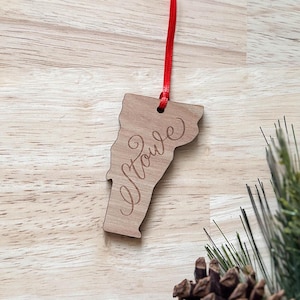 Vermont Wood Ornament | Woodstock Montpelier Burlington Stowe | Vermont Christmas Gift