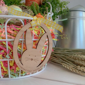 Easter Basket Wood Bunny Tags | Bunny Name Tag | Custom Engraved Wood Tag | Easter Basket Bunny