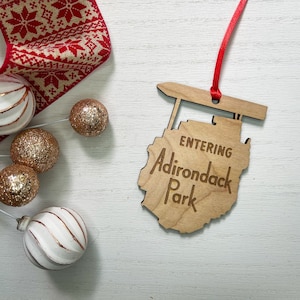 Adirondack Park Wood Ornament | ADK Park | ADK | Upstate NY Ornament | Laser Engraved Wood Ornament