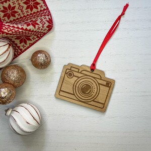 Camera Wood Ornament | Photographer Christmas Gift | Camera Photo Wood Ornament