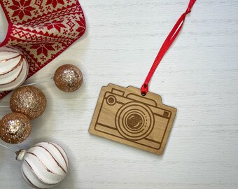 Camera Wood Ornament | Photographer Christmas Gift | Camera Photo Wood Ornament