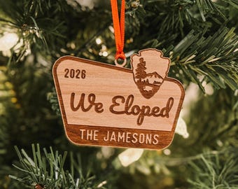 We Eloped National Park Christmas Ornament | Adventure Couple National Park Style