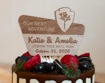 National Park Cake Topper | Wedding Wood Cake Topper