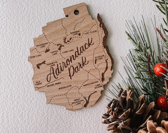 ADK Adirondacks New York Ornament | Gift Tag | ADK Tag | Adirondacks Christmas Wood Ornament