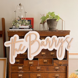 Hochzeit Name Layered Dekor Schild | Namensschild | Holz Name ausgeschnitten | Namensschild holz personalisiert