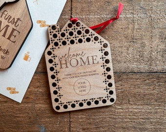 Realtor Closing Gift | Welcome Home Ornament | Personalized Engraved Wood Ornament