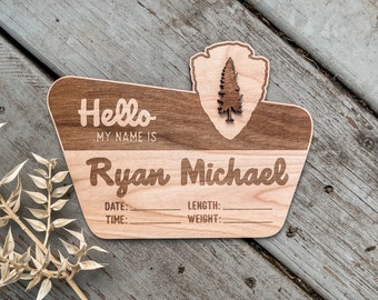 National Park Inspired Baby Announcement Sign | Baby Stats Sign | Hospital Newborn Sign