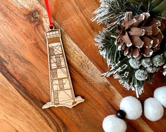 Bald Mountain Rondaxe Fire Tower Old Forge Christmas Ornament | Adirondacks Wood Ornament | Upstate New York Ornament