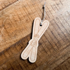 Skis Wood Ornament | Winter Sport Ornament