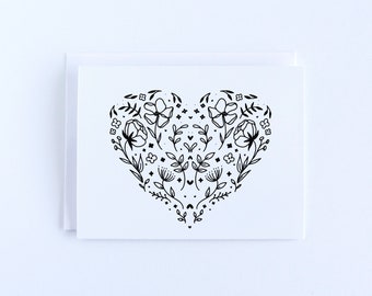 Illustrated Heart Greeting Card