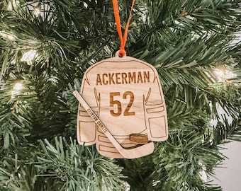 Custom Ice Hockey Ornament | Hockey Player Gift | Christmas Ornament