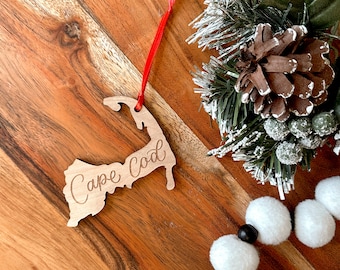 Cape Cod Wood Ornament | Provincetown Chatham Wellfleet | Cape Cod Massachusetts Christmas Gift