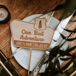 National Park Cake Topper | Personalized National Park Sign | Just Married Wood Sign | Birthday Cake Topper