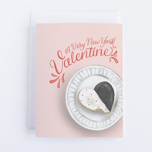 Carte de voeux demi-lune noir et blanc pour la Saint-Valentin dans le nord de l'État de New York