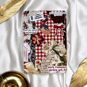 Coquette Girlie burgundy bookish Cozy Kobo /  Kindle Insert - Stickers Style