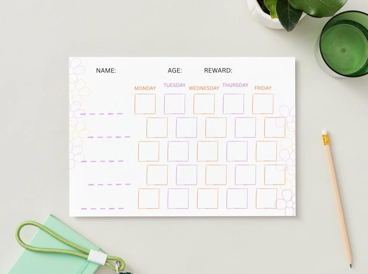Flower Reward Chart Printable | Kids Behavior Tracker (PDF Download) - Etsy