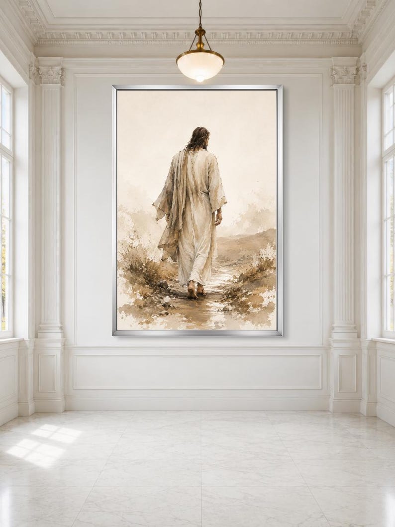 Jesus Walking Dusty Path Canvas, Jesus on the Dusty Path Wall Art ...