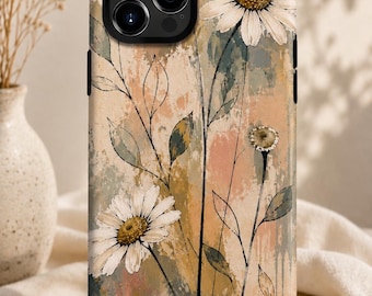 Personalized Floral Daisy Phone Case | Watercolor Wildflower Cover