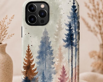 Personalized Autumn Forest Phone Case | Watercolor Woodland iPhone, Samsung Cover