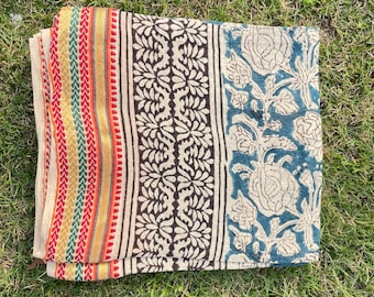 Handgemachter Block Print Sarong | Frauen Baumwolle Strand Wrap | Boho Pareo Rock | Tropische Urlaubsvertuschung
