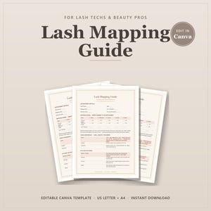Lash Mapping Guide Template, Printable Eyelash Extension Styling Chart for Lash Techs, Lash Map Reference Sheet, Printable Download