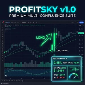 TradingView Indicator Buy Sell Signals PROFITSKY v1.0 Smart Money Concepts Multi Confluence Algorithm Pine Script v6 Crypto and Forex