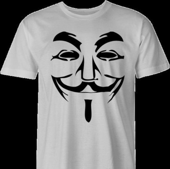 UNISEX V FOR VENDETTA PATTERN VITAGE CLOTHING ANONYMOUS MASK T-SHIRT